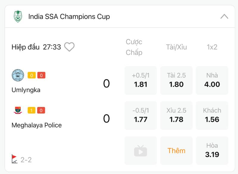 Theo dõi biến động odds theo từng giai đoạn chứ không phải từng khoảnh khắc