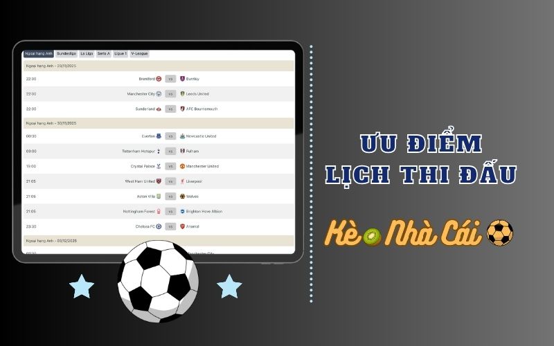 Ưu điểm nổi bật của lịch thi đấu tại keonhacai.kiwi